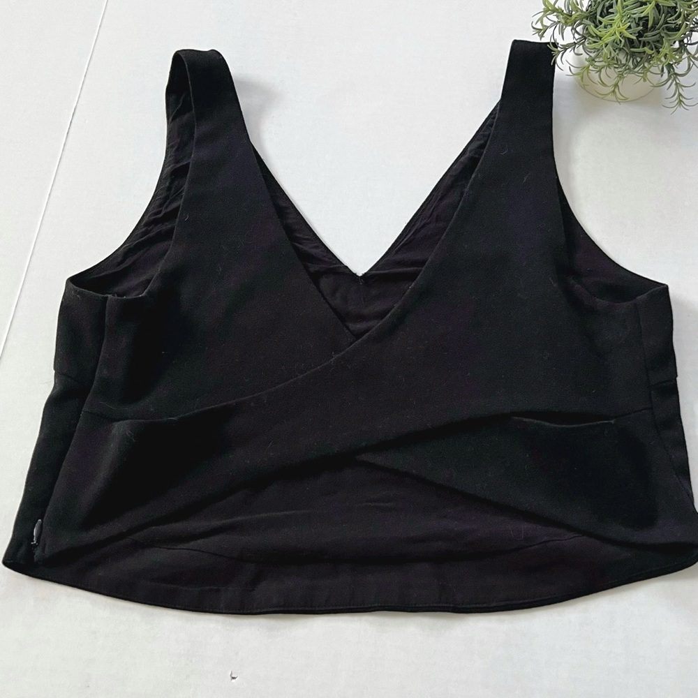 Free People Criss Cross Back Crop Tank in Black
